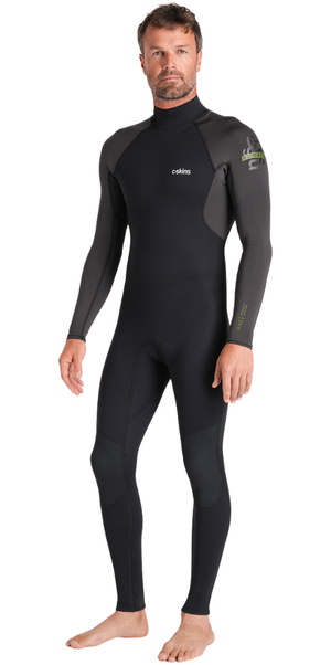 2026 C-Skins Mens Nuwave Element 3/2mm Back Zip Wetsuit C-NEL32STM - Black / Meteor / Olive